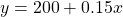 y=200+0.15x