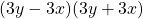 (3y - 3x)(3y + 3x)