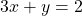 3x+y=2