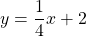 y=\dfrac{1}{4}x+2