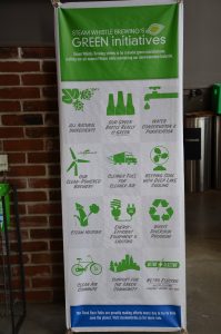 poster of green initiatives, cannot read, only a visual.