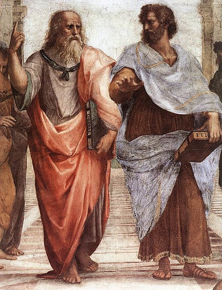 Plato and Aristotle walking together