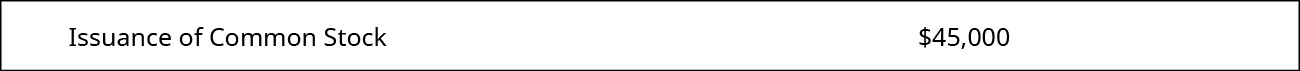 Issuance of Common Stock $45,000.