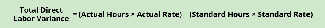 Total Direct Labor Variance minus (Actual Hours times Actual Rate) minus (Standard Hours times Standard Rate).