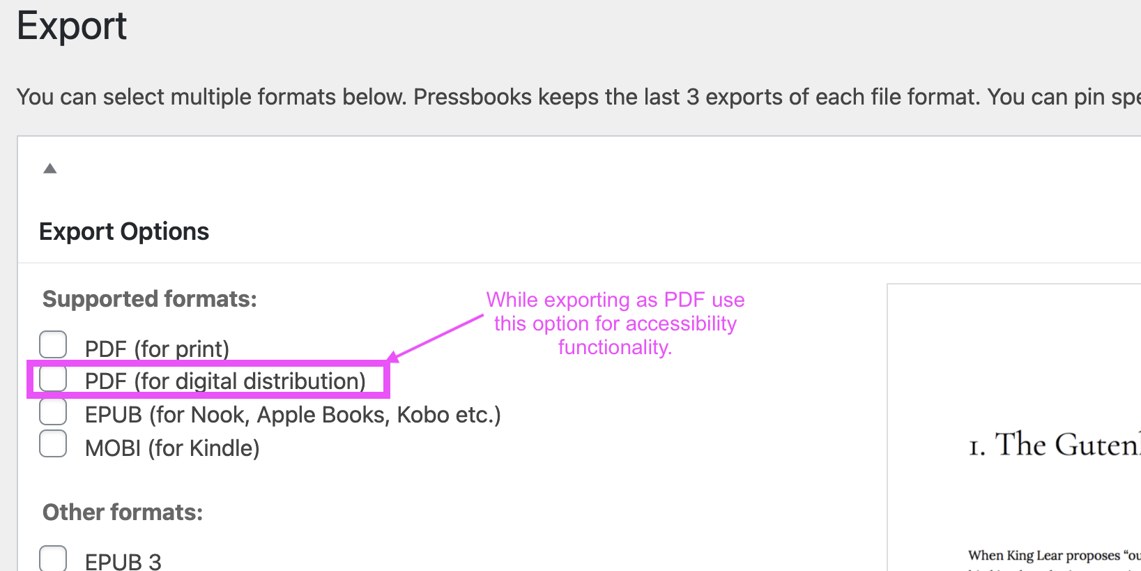 Accessibility PDF and Ebooks SPSCC Pressbook Tutorial