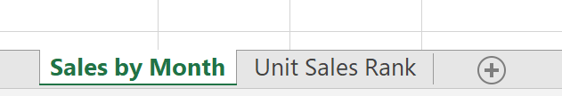 Worksheet tabs at bottom of workbook can be dragged to change order, and named or renamed.