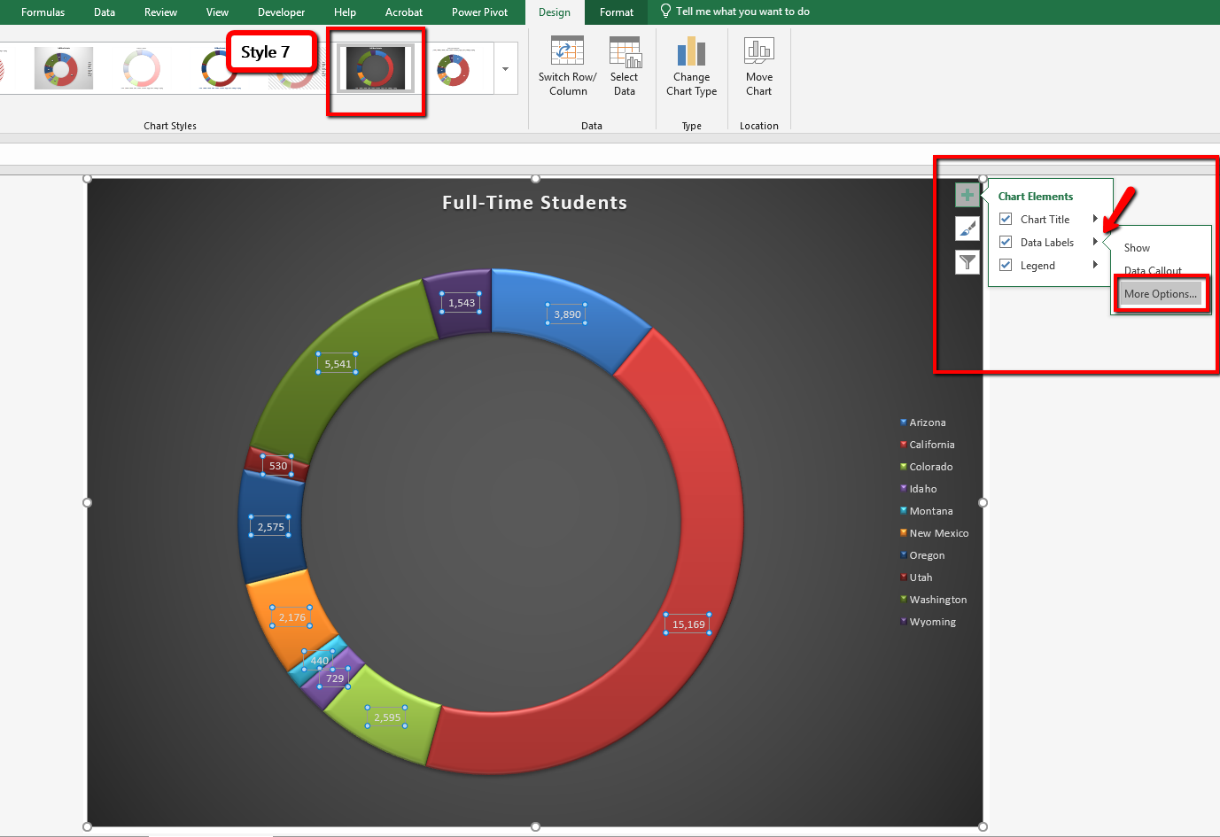 Screenshot of the Doughnut Pie Chart Elements