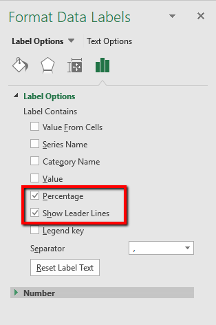 Screenshot of the Doughnut Pie Format Data Labels