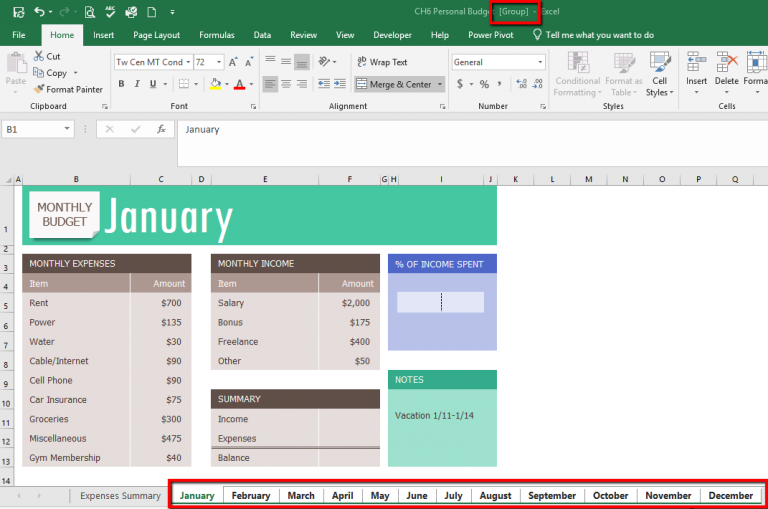 6.1 Multiple Sheet Basics Beginning to Intermediate Excel